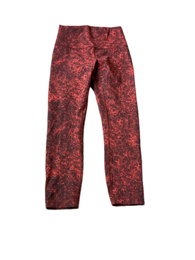 Lululemon Wunder Train Red Black Denim Wash Print High-Rise Leggings SIZE 4